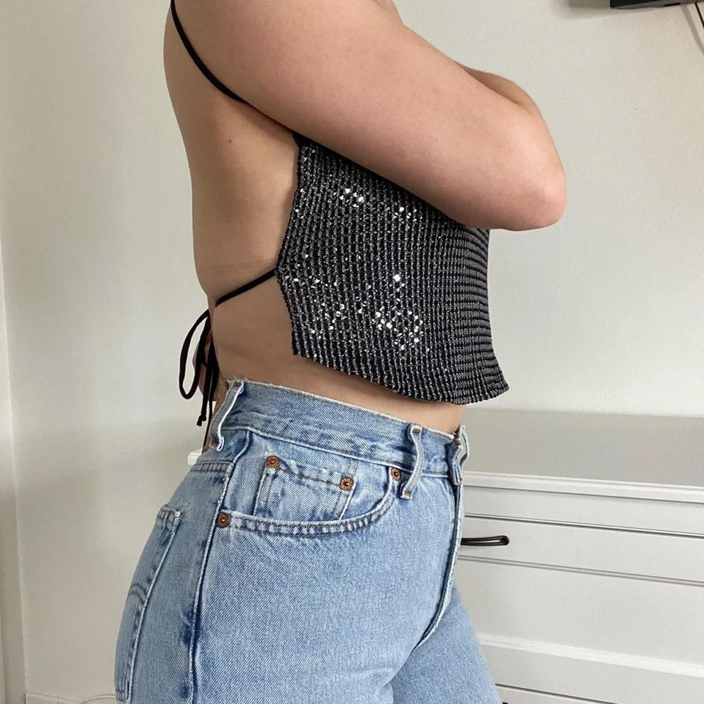 Vintage 90s backless sparkle top - Picture 2 of 6